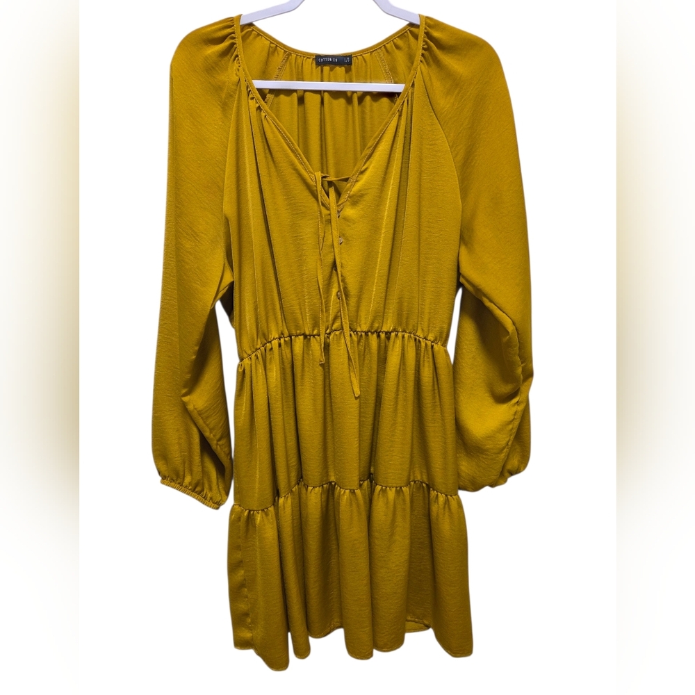 Cotton On Tiered Long Sleeve Dress